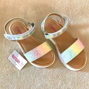 KENSIE GIRL Pastel Glitter velcro sandals Toddler Size 11